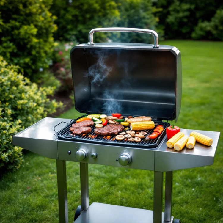 grill-catering-taunus-sichern Catering im Taunus - Grill mit Fleisch und Gemüse beladen
